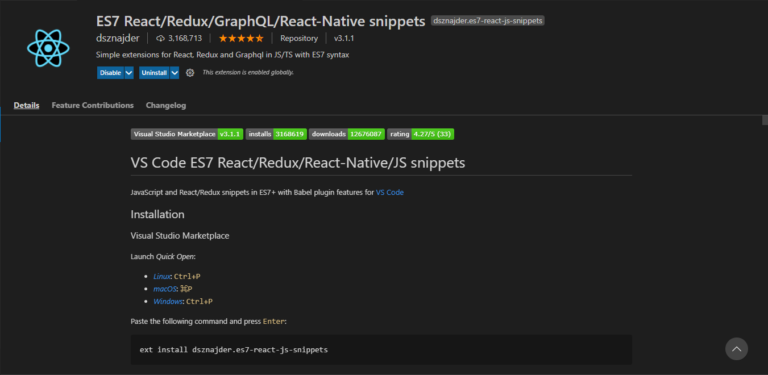 webstorm react native snippets